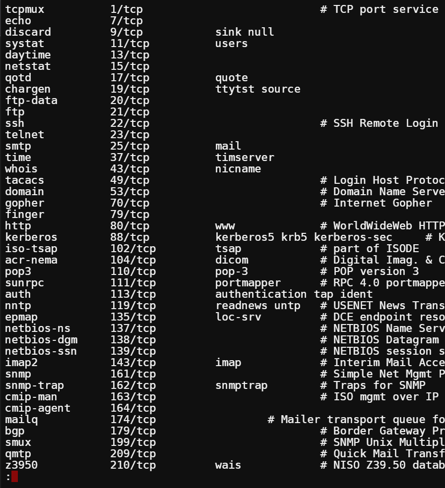 Piping the output of the above grep command to the less command