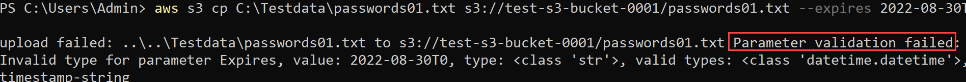 Getting the “Parameter validation failed” error due to incorrect date format