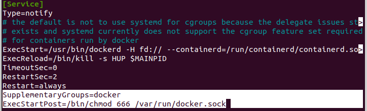 Editing the Docker Service Unit File