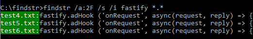 Highlighting Files Found that Contain the Word "Fastify"