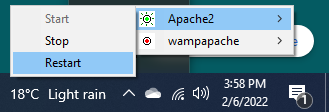 Restarting the Apache server