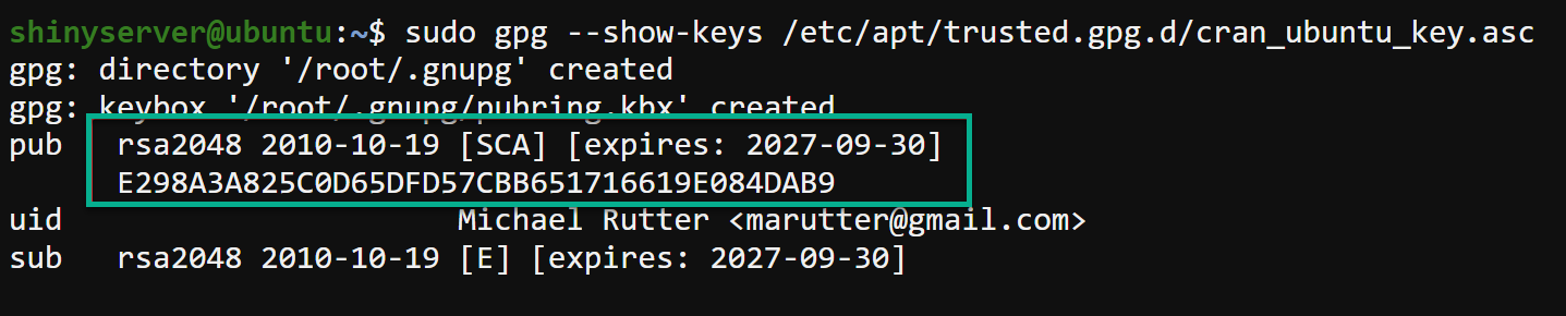 Verifying the newly added public key