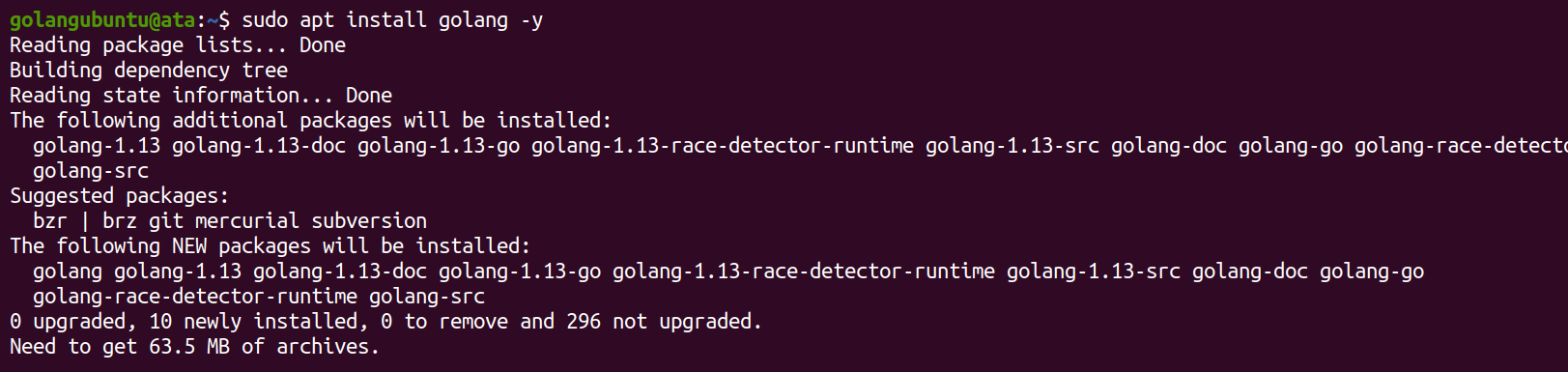 Installing Go on Ubuntu via the APT package manager