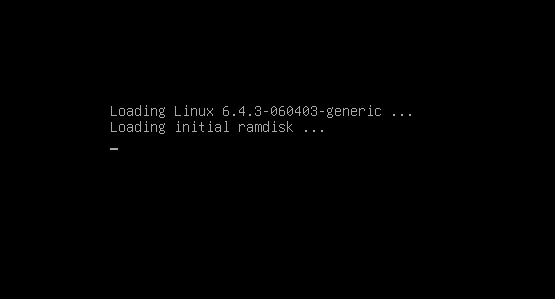 Viewing the loading progress of the selected previous Kernel