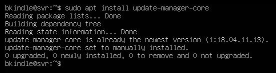 Installing the update manager core package