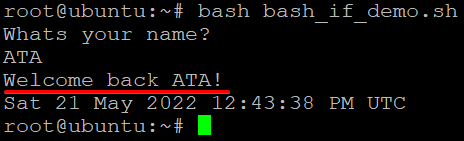 bash if else in action - Executing the bash_if_demo.sh Script