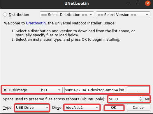 Configuring USB LiveCD creation