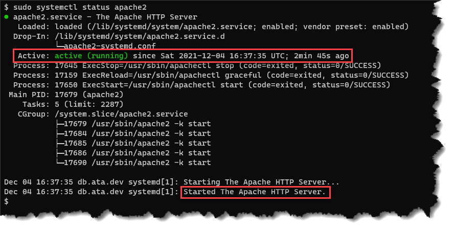 install phpmyadmin - Checking the status of your web server
