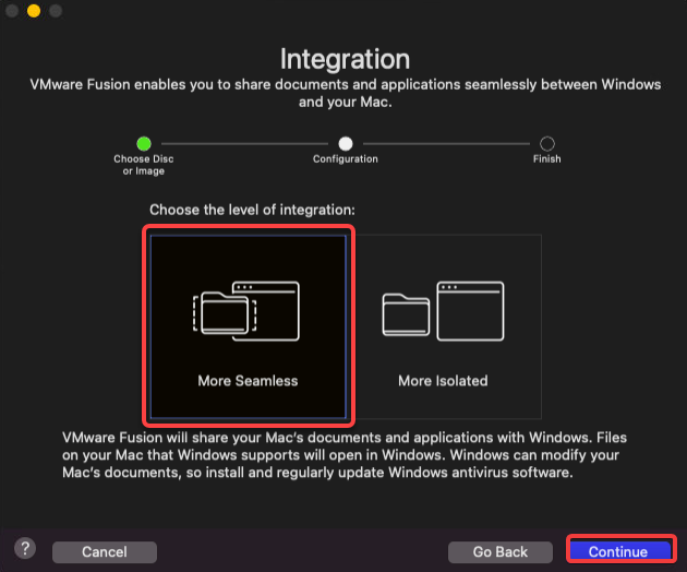 VMware Fusion: Determining the VM’s integration level