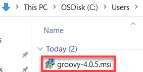 Launching Groovy’s Windows  installer