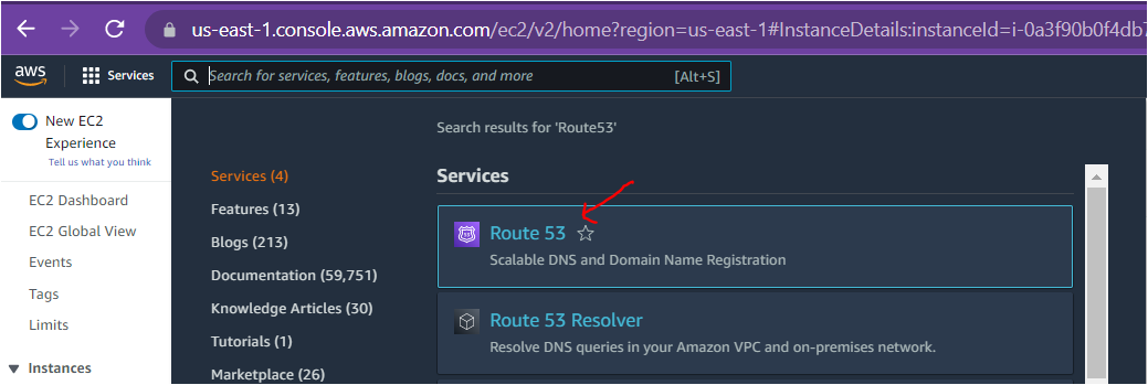 Launch the AWS Route 53 console