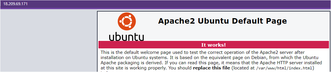 Verifying the Apache service on the browser