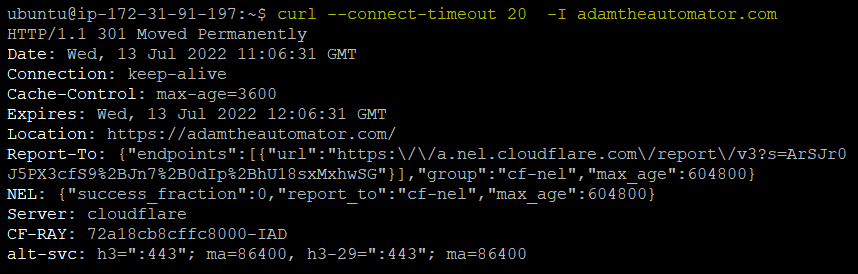 Connecting to a website with a connection timeout