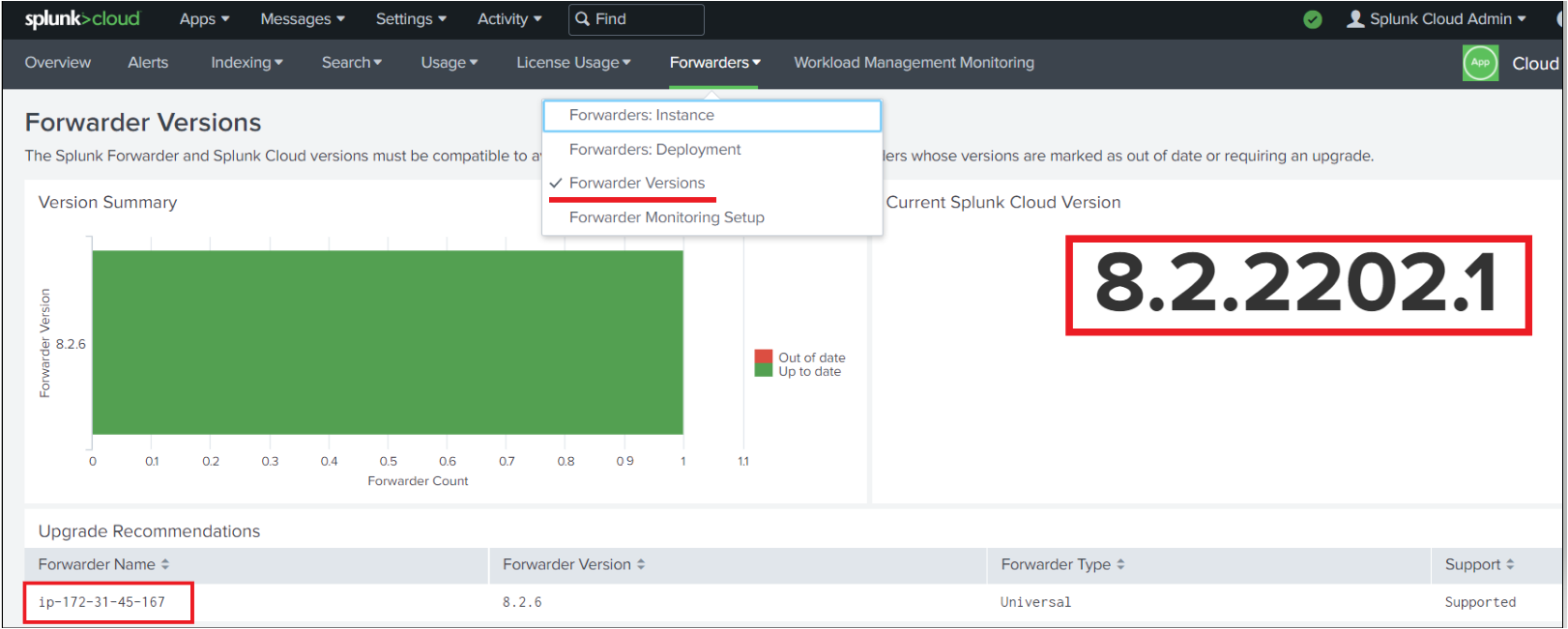 Viewing Splunk Forwarder Version and Host Details