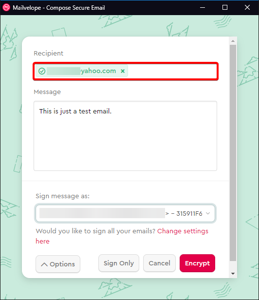 Composing Email with Mailvelope 