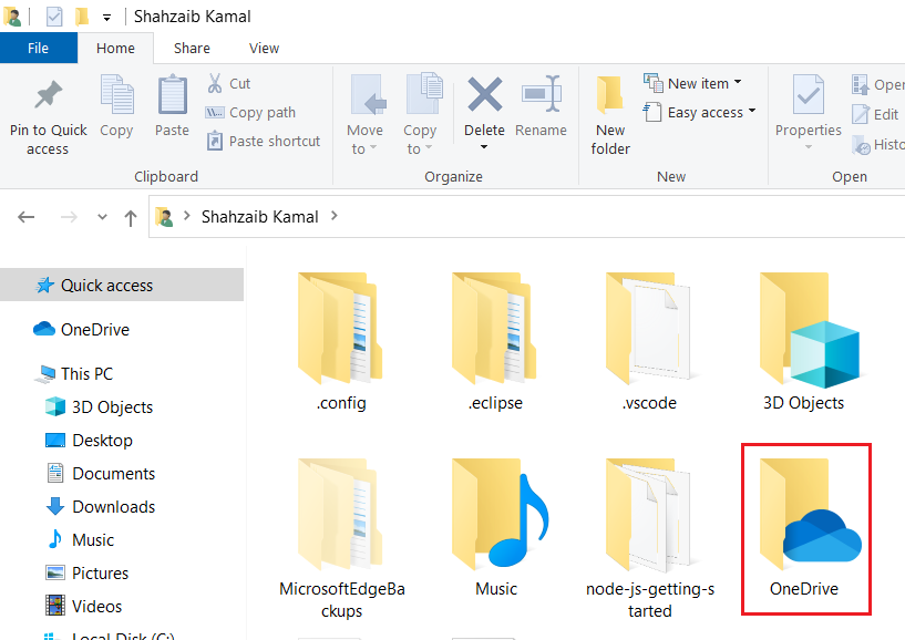 Navigate OneDrive Folder