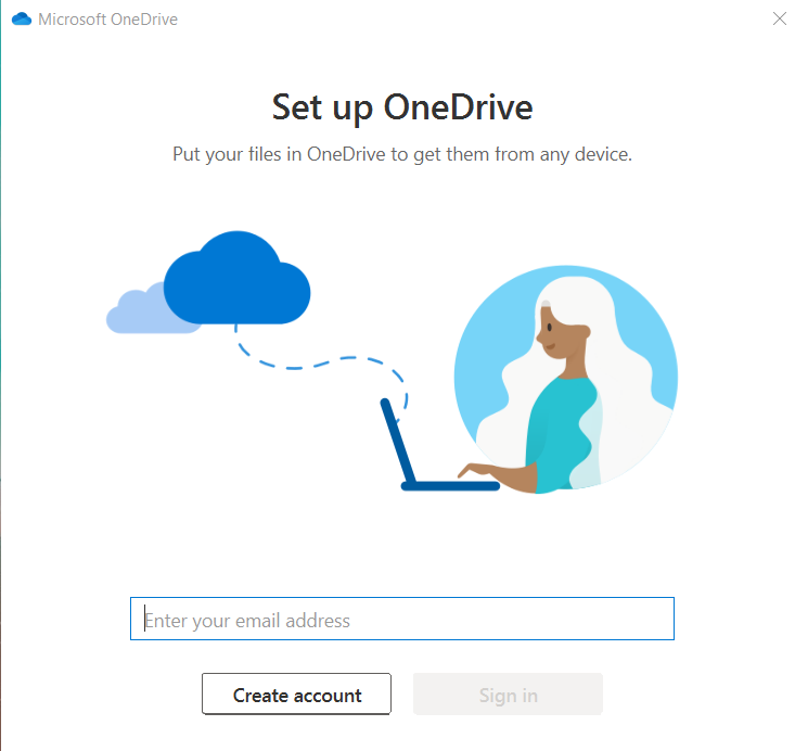 Enter Microsoft/OneDrive credentials