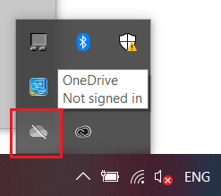 Select OneDrive Icon from the Taskbar