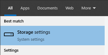 Accessing Storage Settings