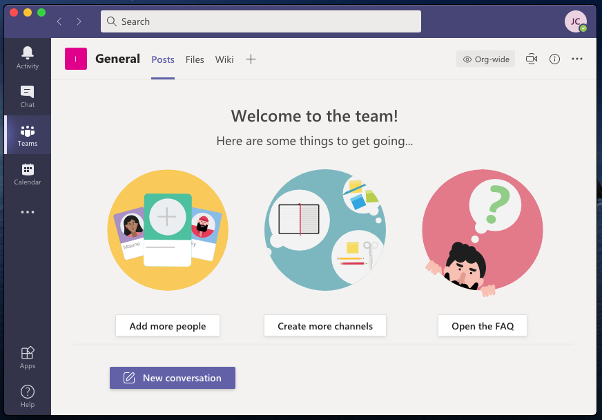 The Microsoft Teams window.