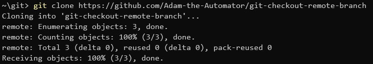 git checkout remote branch - Cloning a remote repository to the local machine.