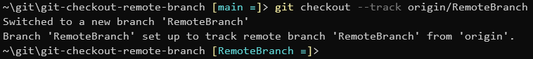 git checkout remote branch with tracking enabled - Creating a local copy of a remote branch.