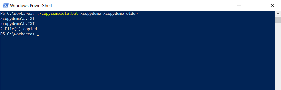 Running an Xcopy batch file