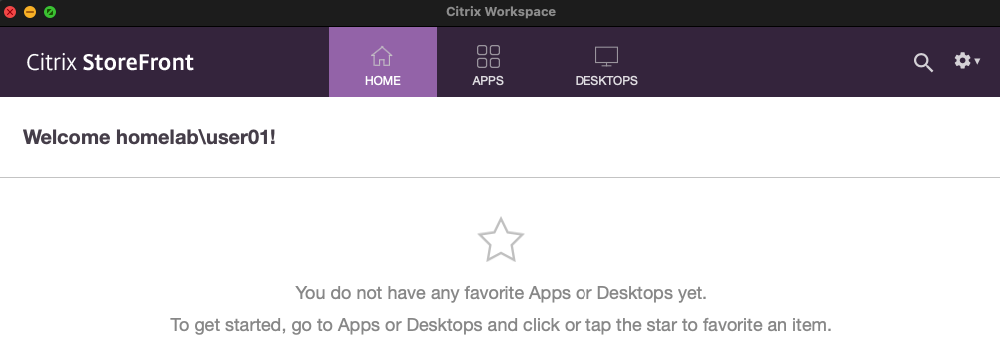 Login and displaying Apps and Desktops tabs in Workspace app