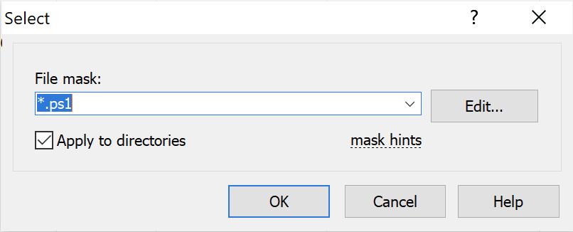 Specifying a WinSCP file mask to select files 