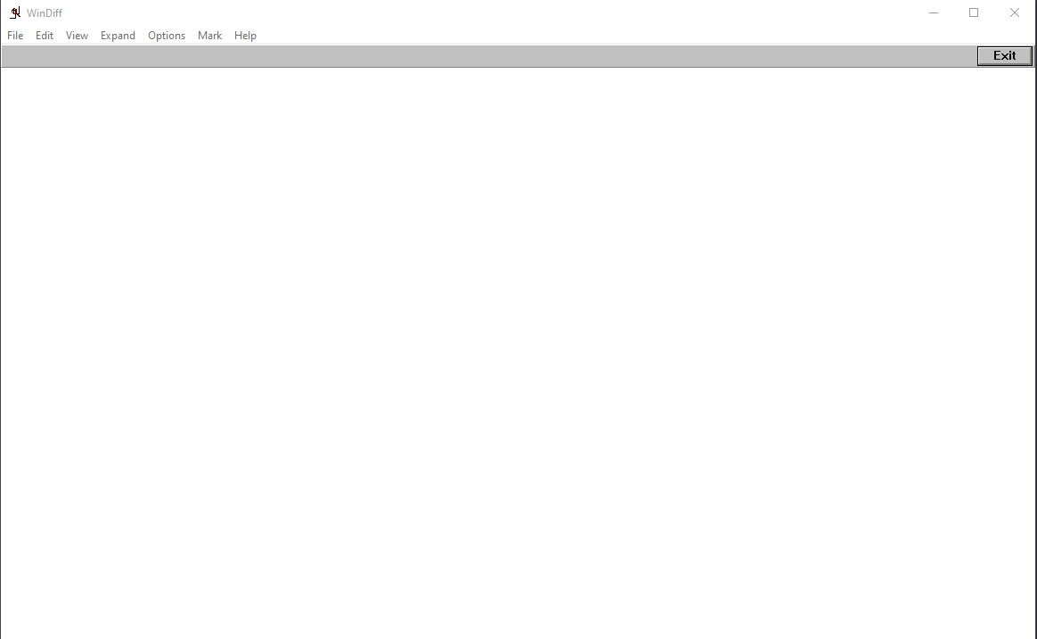 WinDiff opening screen.