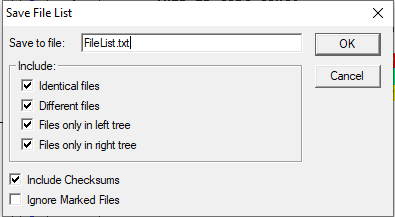 Save file list dialog box.