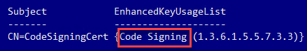 Verifying the certificate is valid for code signing